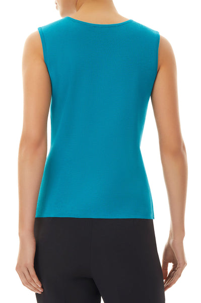 Ming Wang Scoop Neck Knit Tank - Bright Teal