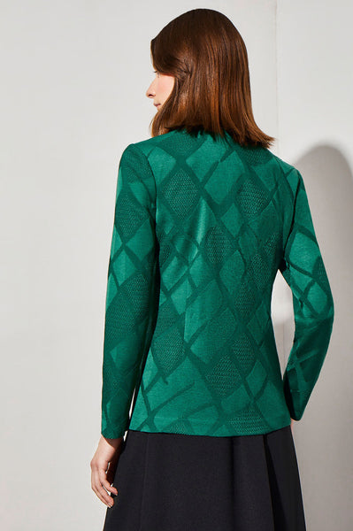 Ming Wang Long Sleeve Diamond Jacket - Jewel Green
