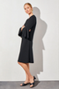 Image of Ming Wang V-Neck Bell Sleeve Crepe de Chine Dress - Black *Take an EXTRA 1/2 Off*
