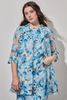 Image of Ming Wang 3/4 Sleeve Open Front Floral Burnout Jacket - Blue/Multicolor