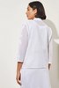 Image of Ming Wang Soutache Jacquard Knit Mandarin Collar Jacket - White