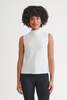 Image of Ming Wang Deco Crepe Cowl Neck Tank - White
