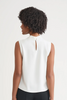 Image of Ming Wang Deco Crepe Cowl Neck Tank - White