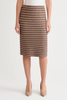Image of Ming Wang Basket Weave Straight Knit Skirt - Brown/Black/Multicolor