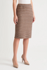 Image of Ming Wang Basket Weave Straight Knit Skirt - Brown/Black/Multicolor