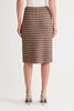 Image of Ming Wang Basket Weave Straight Knit Skirt - Brown/Black/Multicolor