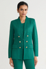 Image of Ming Wang Faux Double Breasted Jacquard Jacket - Green