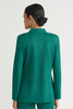 Image of Ming Wang Faux Double Breasted Jacquard Jacket - Green