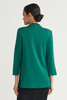 Image of Ming Wang Floral Jacquard Knit Jacket - Green/Black