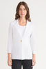 Image of Ming Wang Single Breasted Notched Lapel Knit Blazer - White