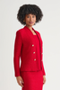 Image of Ming Wang Tailored Tonal Eyelash Tweed Knit Jacket - Holiday Red