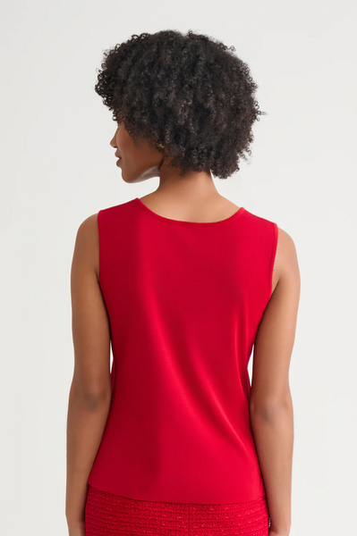 Ming Wang Mid-Length Scoop Neck Knit Tank - Holiday Red