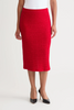 Image of Ming Wang Tonal Eyelash Tweed Knit Midi Skirt - Holiday Red