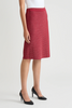 Image of Ming Wang Textured Stitch Straight Knit Skirt - Holiday Red/Multicolor