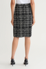 Image of Ming Wang Plaid Jacquard Knit Skirt - Black/White