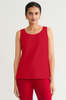 Image of Ming Wang Stretch Deco Crepe Scoop Neck Tank - Red