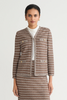 Image of Ming Wang Basket Weave Braided Trim Jacket - Brown/Black/Multicolor