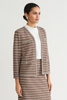 Image of Ming Wang Basket Weave Braided Trim Jacket - Brown/Black/Multicolor