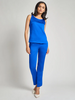 Image of Misook Crepe de Chine Tank - Aegean Blue