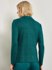 Image of Misook Floral Jacquard Knit Button Front Jacket - Spruce Green