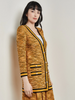 Image of Misook Contrast Trim Tweed Knit Jacket - Ochre/Black/Multicolor