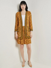 Image of Misook Contrast Trim Tweed Knit Jacket - Ochre/Black/Multicolor