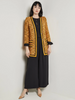 Image of Misook Contrast Trim Tweed Knit Jacket - Ochre/Black/Multicolor