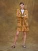 Image of Misook Contrast Trim Tweed Knit Jacket - Ochre/Black/Multicolor