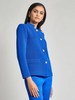 Image of Misook Long Sleeve Tonal Ottoman Knit Jacket - Aegean Blue