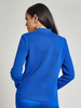 Image of Misook Long Sleeve Tonal Ottoman Knit Jacket - Aegean Blue