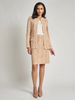 Image of Misook Long Sleeve Mélange Whipstitch Detail Knit Jacket - Baked Clay/Biscotti/Aquatic