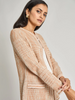 Image of Misook Long Sleeve Mélange Whipstitch Detail Knit Jacket - Baked Clay/Biscotti/Aquatic