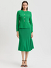 Image of Misook Tailored Tonal Button Front Closure Knit Jacket - Clover Field