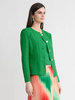 Image of Misook Tailored Tonal Button Front Closure Knit Jacket - Clover Field