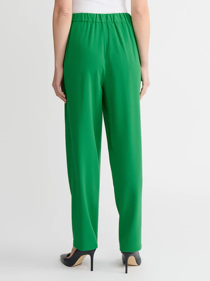 Misook Nora Straight Leg Crepe de Chine Pull On Pant - Clover Field