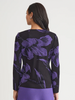 Image of Misook Floral Jacquard knit Jacket - Concord Purple/Black