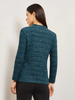 Image of Misook Novelty Tweed Knit Jacket - Marine Teal