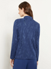 Image of Misook Jacquard Knit Button Front Jacket - Oceanic Blue