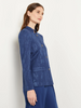 Image of Misook Jacquard Knit Button Front Jacket - Oceanic Blue