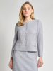 Image of Misook Tailored Tri-Color Tweed Knit Jacket Vanity Fit - Arctic Blue/Multicolor