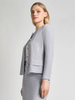 Image of Misook Tailored Tri-Color Tweed Knit Jacket Vanity Fit - Arctic Blue/Multicolor