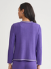 Image of Misook Checkered Trim Knit Jacket - Concord Purple/Black/New Ivory