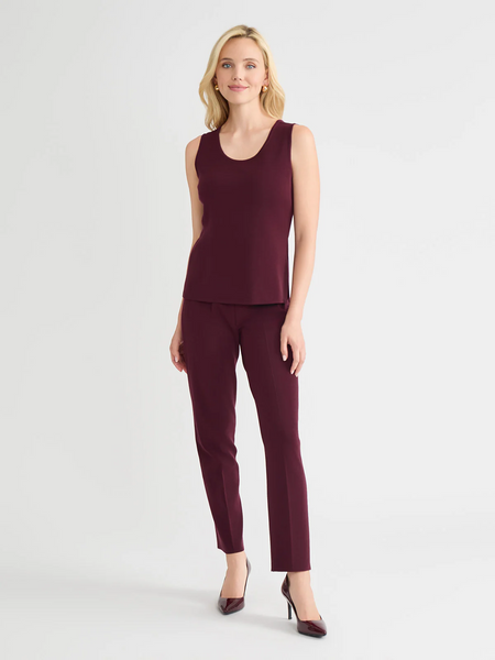 Misook Scoop Neck Knit Tank - Sangria