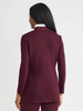 Image of Misook Tailored Crochet Chain Trim Knit Jacket - Sangria