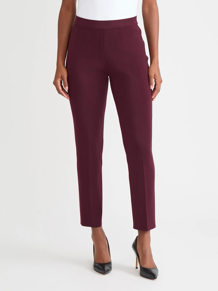 Misook Pull On Knit Pant - Sangria