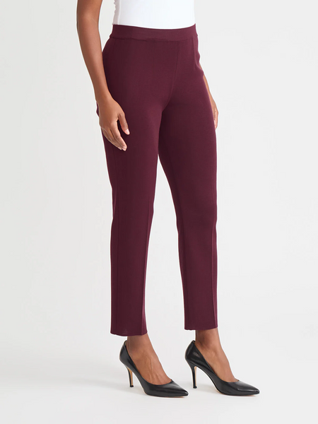 Misook Pull On Knit Pant - Sangria