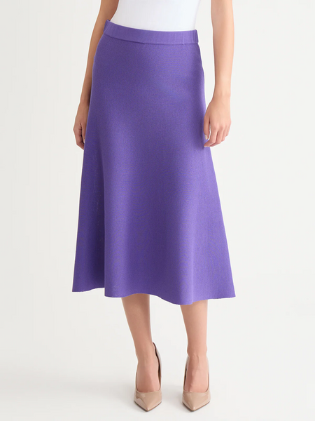 Misook A-Line Knit Midi Skirt - Concord Purple