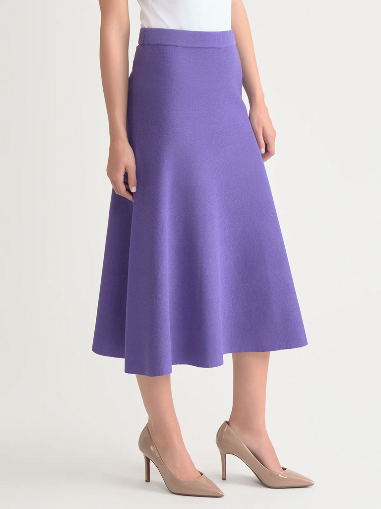 Misook A-Line Knit Midi Skirt - Concord Purple
