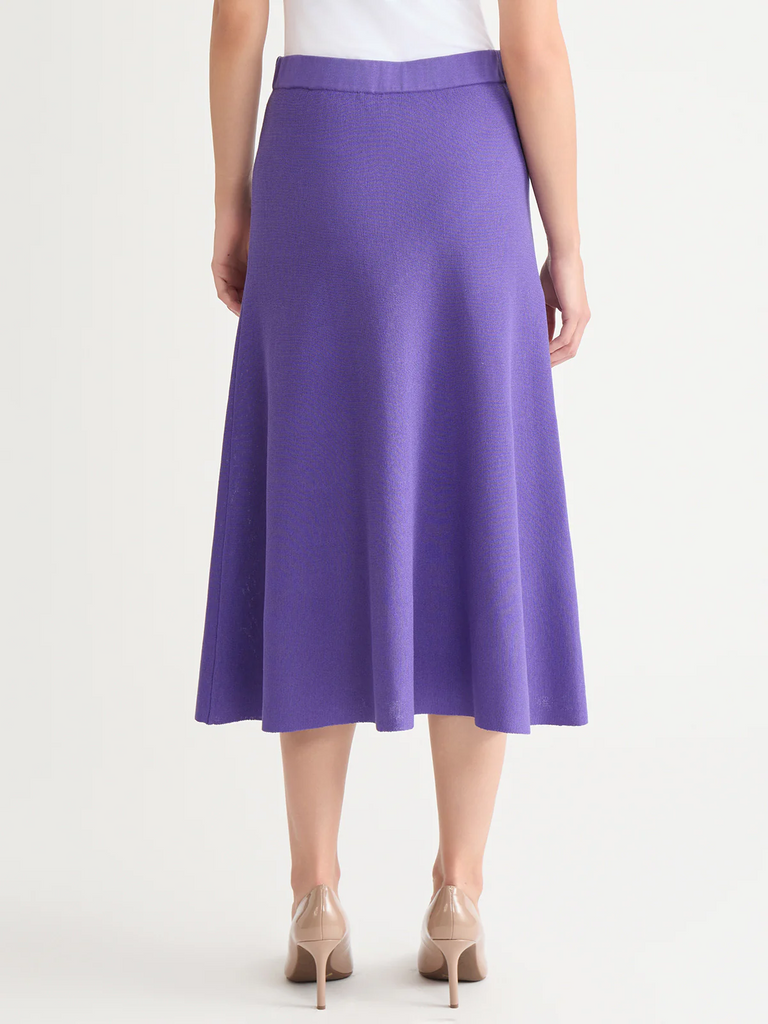 Misook A-Line Knit Midi Skirt - Concord Purple