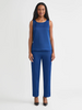Image of Misook Classic Crepe de Chine Tank Top - Lazuli Blue
